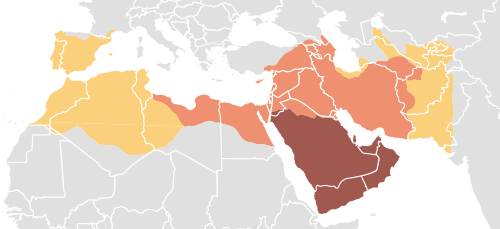 Map of the expansion of the Caliphate, showing the stellar rise of early Islam thanks to its jihad ideology