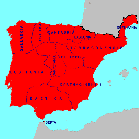 Hispania in 700 CE, before the onslaught of jihad and Islam