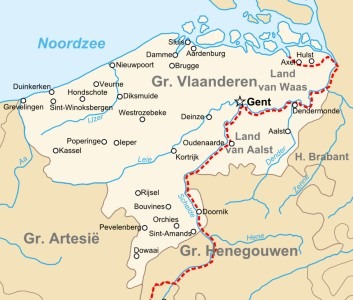 The county of Flanders, with its "capital" of Ghent