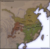 Map of China, showing the Three Kingdoms era