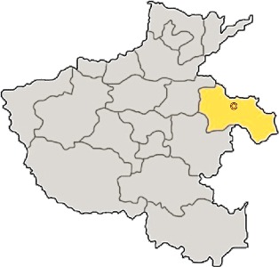 Map of Henan Province, showing the location of Suiyang