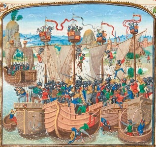 The Battle of La Rochelle, where the English fleet was defeated