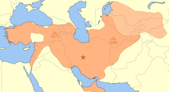 A map of the Seljuq Empire at its greatest territorial extent