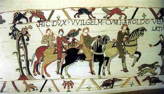 Falconry depicted by the Bayeux Tapestry