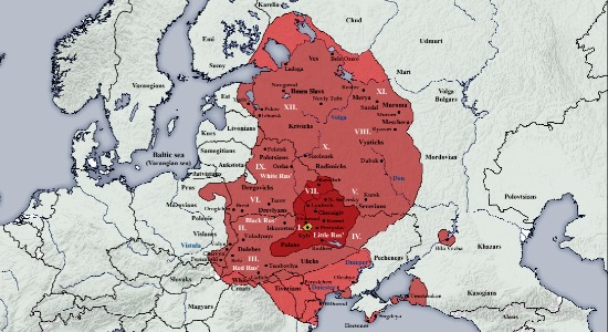 Map of the Kievan Rus' federation