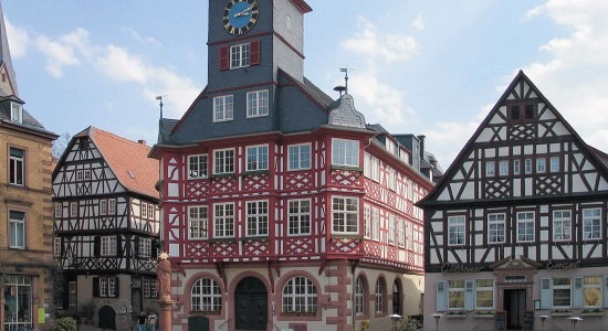 The medieval city center of Heppenheim, Germany