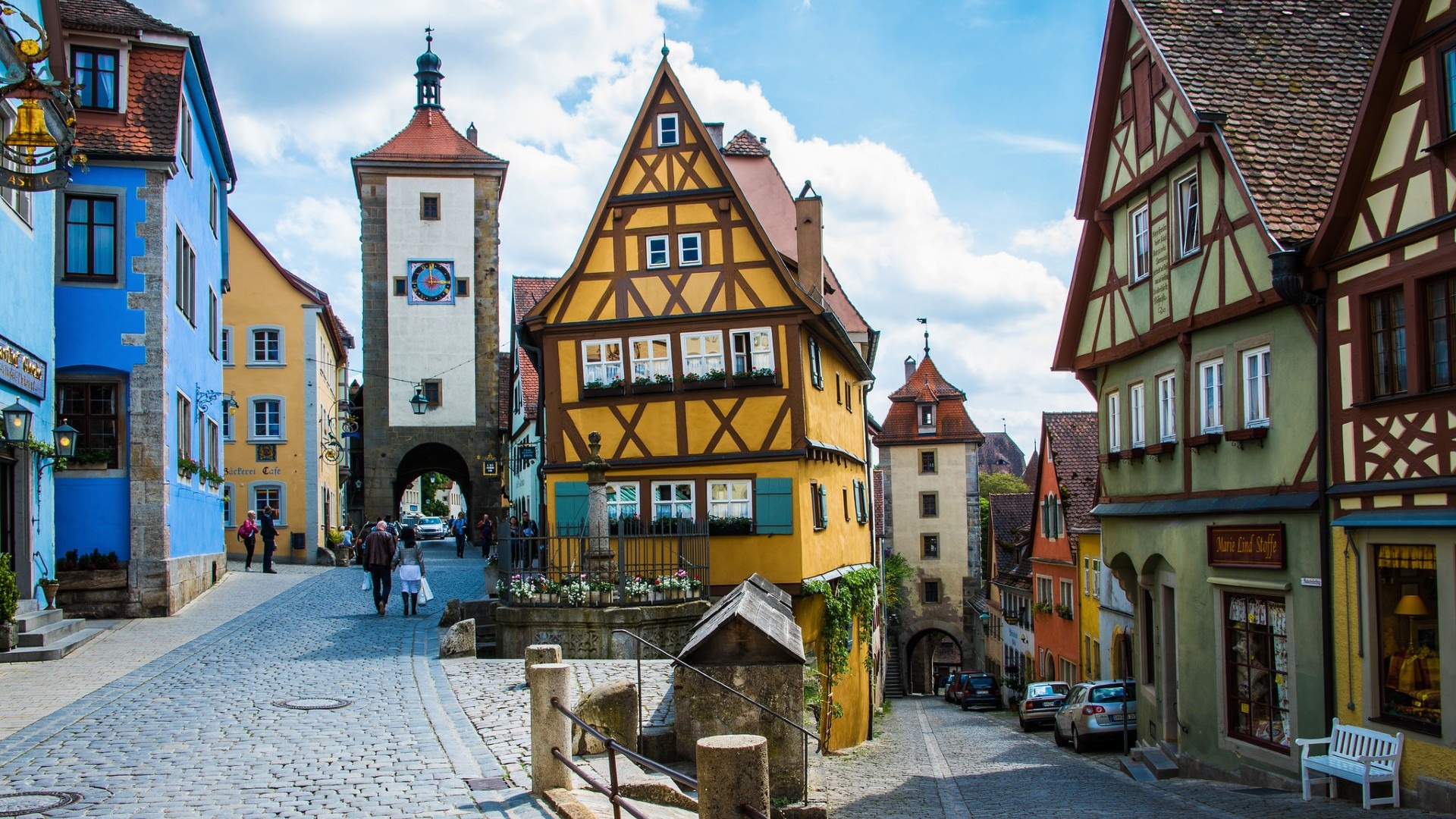 Medieval townhouses in Rothenburg, Germany