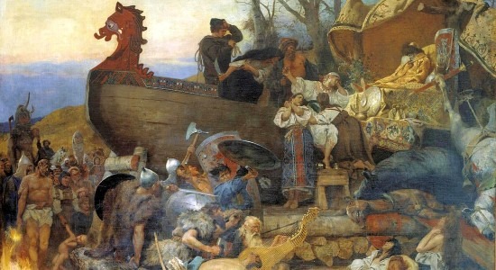 Painting of the Viking ship burial that Ibn Fadlan witnessed, by H. Siemiradzki