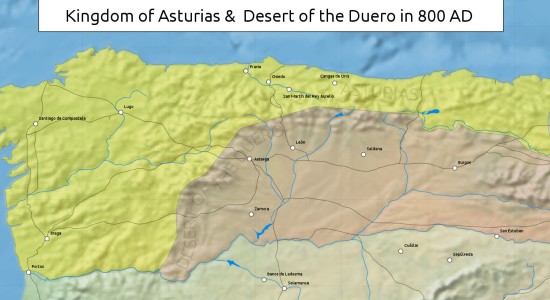 The Kingdom of Asturias around 800 CE