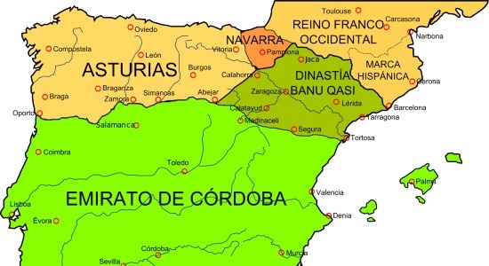 Asturias and the rest of the Iberian peninsula at 910 CE