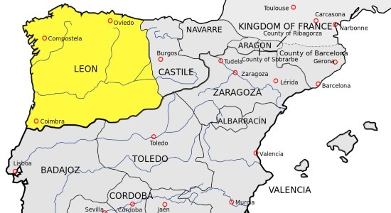 The Leonese kingdom in 1037 CE