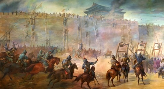 A scene from the Mongol conquest of China, possbily portraying the Siege of Kaifeng