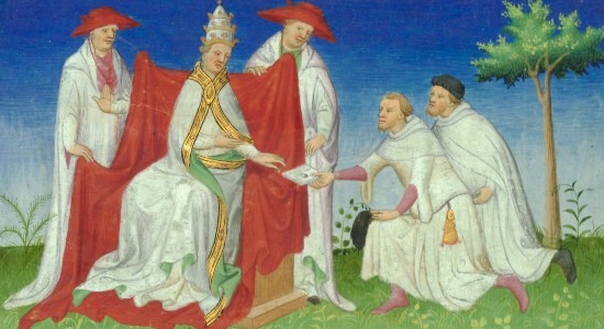 Niccolò Polo delivering Kublai Khan's message to the pope