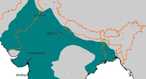 Map of the Delhi Sultanate