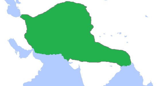 Map of the greatest extent of the Ghurid Sultanate