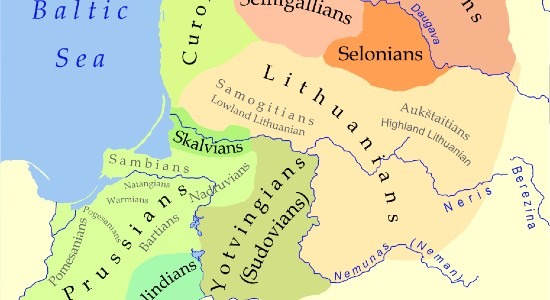 Map of the Baltic tribes, who fell prey to the Teutonic Order