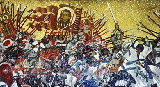 The Battle on the Ice, between the Teutonic Order and Alexander Nevsky