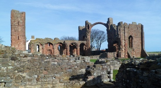 The ruins of the Lindisfarne Priory