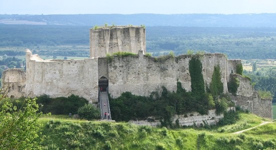 Chateau Gaillard, a castle in France - the first (that we know of) with a circular "donjon"