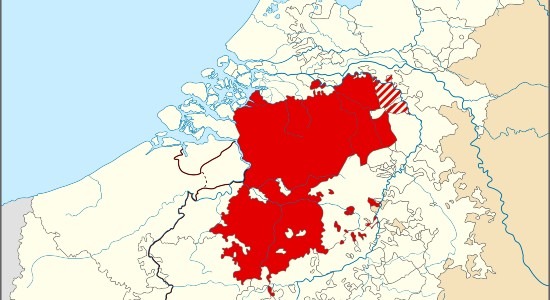 Map of the Duchy of Brabant around 1350 CE
