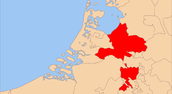 Map of the Duchy of Guelders around 1350 CE