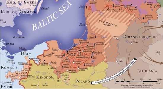 A map of the Teutonic state around 1410 CE