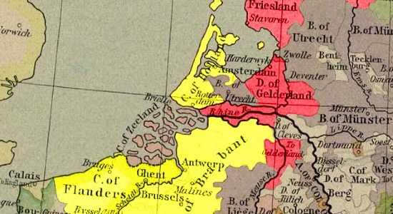 Map of the Guelders Wars, 16th century