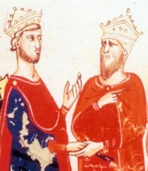 Frederick II negotiating with the Ayyubid sultan over the fate of Jerusalem