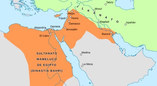 Map of the Mamluk Sultanate under the Bahri dynasty