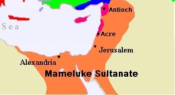 Map of the Mamluk Sultanate in 1263 CE