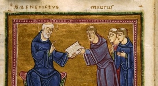 St. Benedict presents a book to Maurus