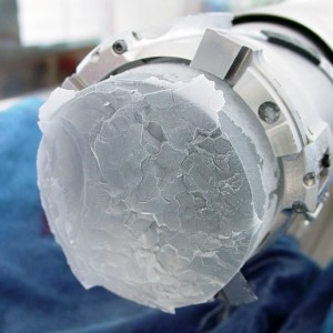 An ice core as used in geological research. By analyzing these, we can reconstruct what happened in 536 CE, for example.