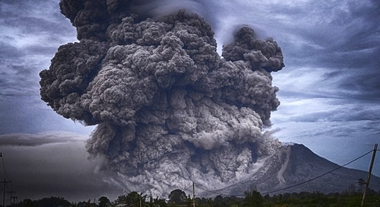A volcanic eruption. An explosion such as this may have caused the worst year ever: 536 CE