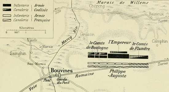 A tactical map of the Battle of Bouvines