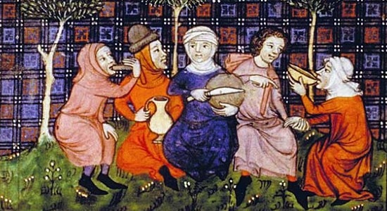 Peasants breaking bread
