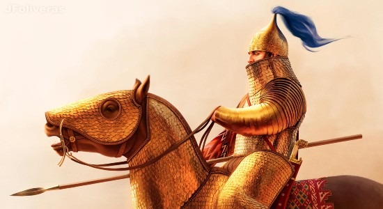 Persian armored lancer, or "cataphract"