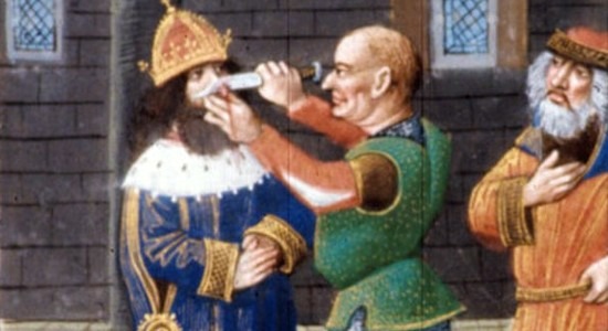 The mutilation of Justinian II, thereafter known as "The Slit-Nosed"