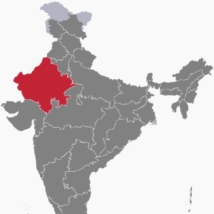 Map showing the location of Rajasthan in modern India