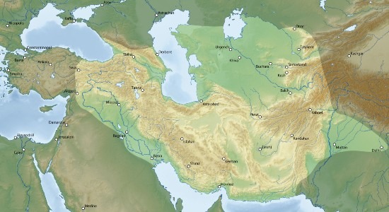 Map of the Timurid Empire around 1400 CE
