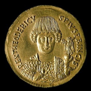 A coin minted in Theodoric the Great's image