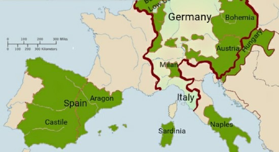 The "empire on which the sun never sets", of Charles V