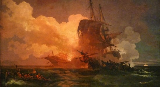 A Hospitaller vessel battling with Mediterranean pirates